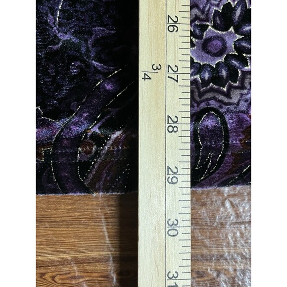 Coldwater Creek Purple Abstract Velvet Long Bell Sleeve Blouse Size XL Goth Chic - Picture 6 of 6